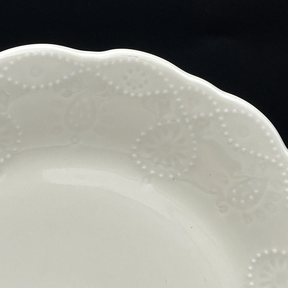 Juego de 5 platos de cena The Pioneer Woman vaquera encaje lino 10 3/4" blanco crema Foto 3 de 4