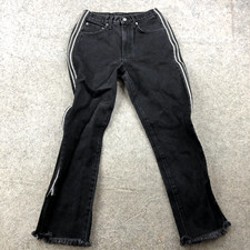 Carmar Pants Women 27 Black Denim Flat Front Stretch Slim Pockets Zip Up Legs