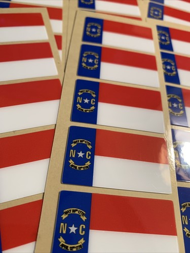 North Carolina Bundesstaat Flagge Aufkleber NC Fahrrad Helm Fahrzeug Anhänger Abziehbild 1,9" x 1,1" - Bild 3 von 3