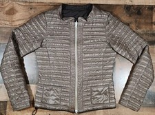 Duvetica Goose Down Puffer Jacket Womens 42 Brown Reversible Quilted