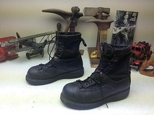 STEEL TOE MATTERHORN MADE IN USA BLACK LEATHER MILITARY LACE UP JUMP BOOTS 6 W