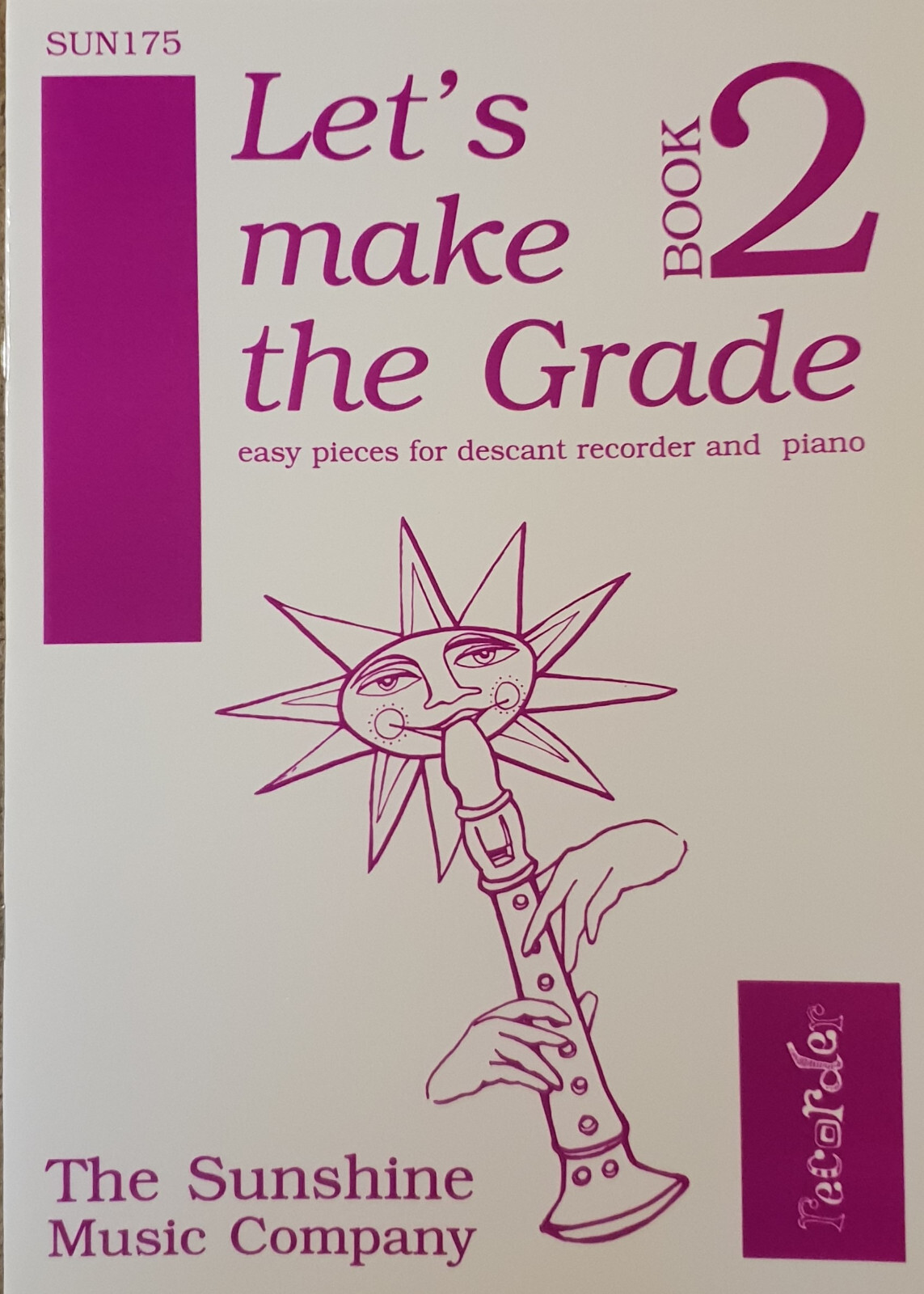 Let's Make The Grade Descant Recorder And Piano Easy Music Book 2 SUN175 !!