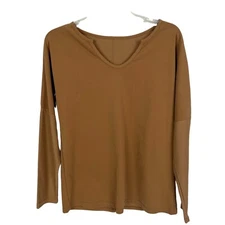 Boutique Women’s Pullover Top Size Small Color Brown Long Sleeves Stretch