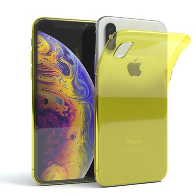 Für Apple iPhone X / XS durchsichtige Schutzhülle Handyhülle Back Cover TPU Gelb