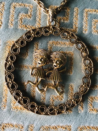 Vintage Gemini Zodiac Twins Large 3 