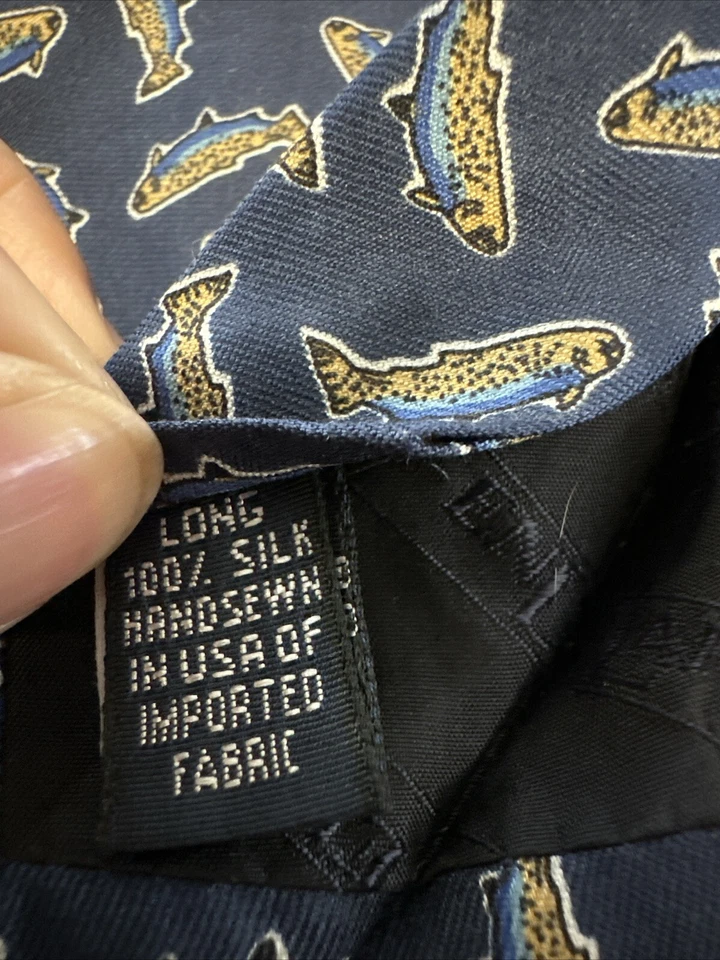 Raquetas de tenis cruzadas Tie, Lands End azul marino SEDA ROJO GRIS AMARILLO PELOTAS EE. UU. Foto 3 de 4