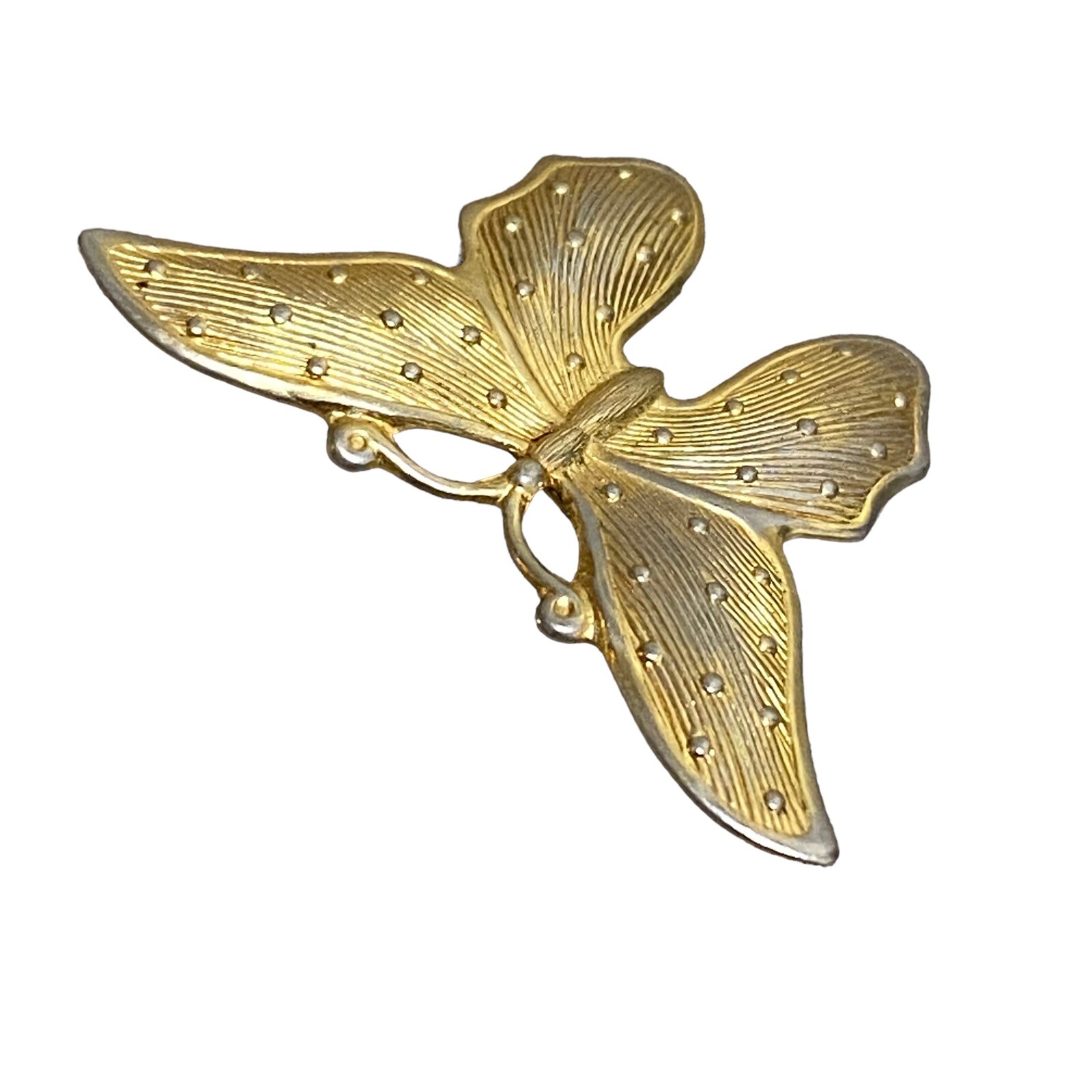 Vintage Gold Tone Butterfly Brooch Pin Unsigned 1.5” eBay