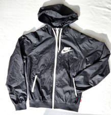 Nike Women's Windrunner Windbreaker Lined Hooded Jacket Full Zip Black Sz M