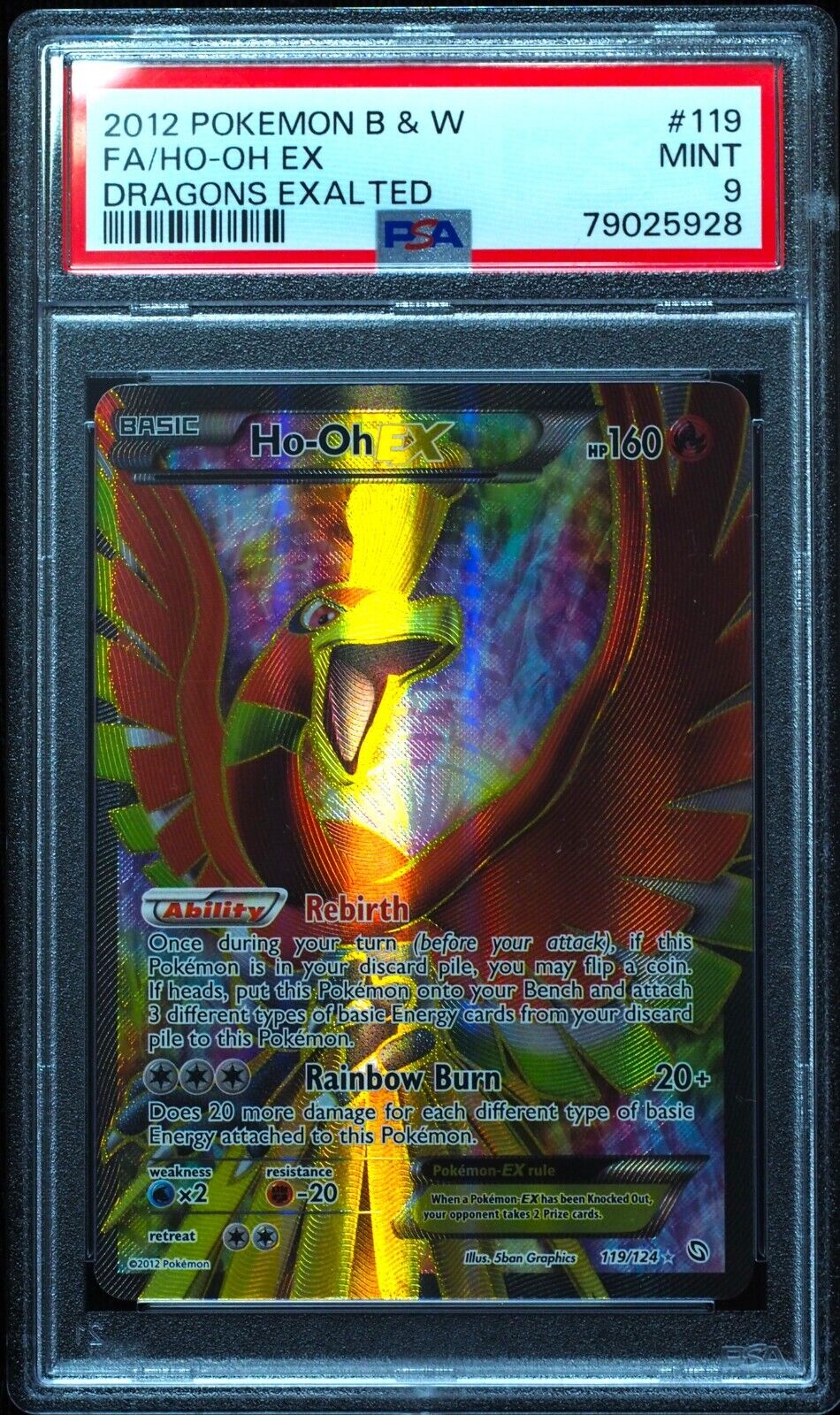 Ho-Oh EX 119/124 Dragons Exalted Pokemon Card PSA 9 Mint