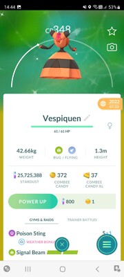 SHINY ✨ VESPIQUEN !!! ✨ - PKMN GO!!! - NOT REGISTERED!!!