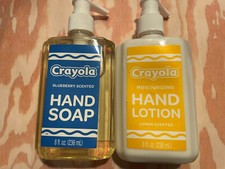 Lot of 2 Crayola Blueberry Hand Soap  Crayola Lemon Hand Lotion, 8 fl oz each