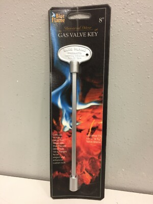 Blue Flame NKY.8.06 Silver Satin Chrm 8'' Zinc Gas Valve Key Inlet sz 1/4'' & 516''