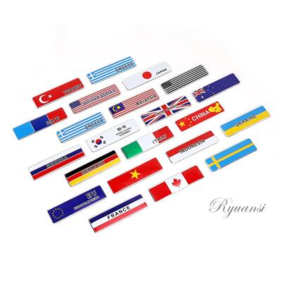 US CA DE IT JP AU Flag Car Styling Sticker Emblem Metal Badge Decal Accessories