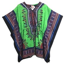 African Traditional Adire Top Blouse Dashiki Womens One Size S M L Vtg w/tags