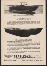 1924 SEA SLED MOTOR BOAT NAUTICAL SPEED SPORT FISH CRUISER CABIN DINGHY 20892