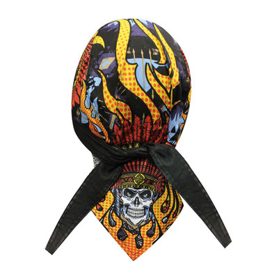 Native Indian Chief Skull Biker Headwrap Skull Cap Durag Sweatband Capsmith