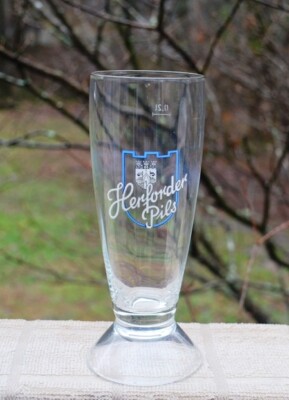 VINTAGE HERFORDER PILS .2 LTR PEDESTAL STYLE GERMAN BEER GLASS
