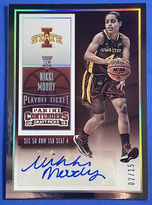 2015-16 Contenders Draft Picks Holo Auto Nikki Moody RC Rookie 2/15 194 Cyclones