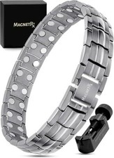 MagnetRX  Ultra Strength Magnetic Therapy Bracelet for Men Adjustable Gunmetal 