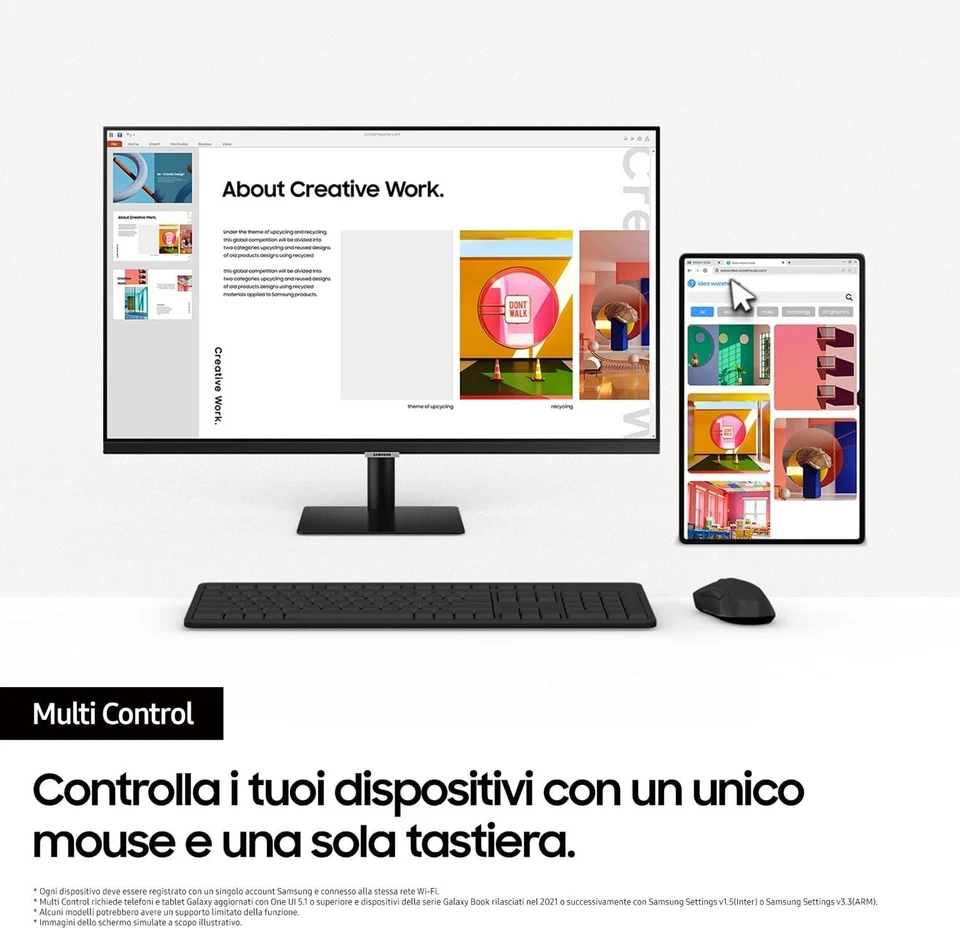 Samsung Smart Monitor M5 Schermo 27" Display 1920x1080 FHD 60Hz Con App Office - Immagine 4 di 4