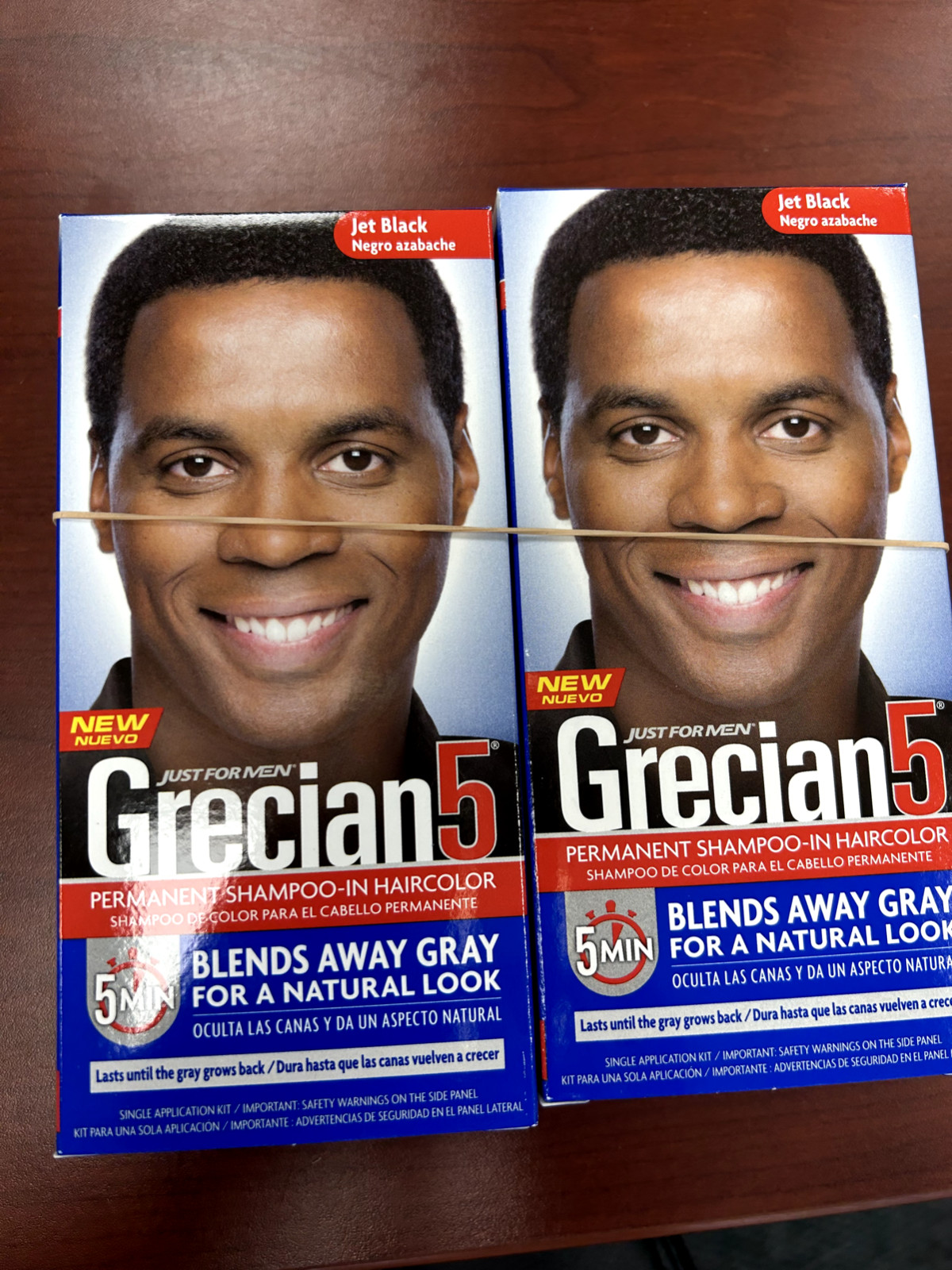 Grecian 5 Permanent Shampoo in Hair Color Gray Coverage Jet Black(2 pack)