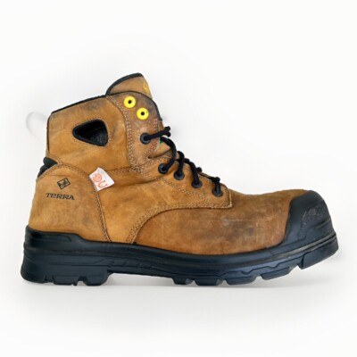 TERRA Baron Men's 6'' Composite Toe & Plate Slip Resistant Work Boots 13 US Wide