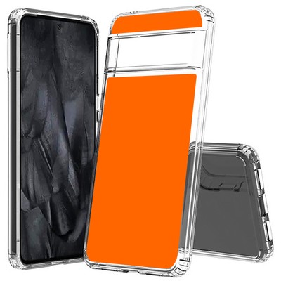 For Google Pixel  8, 7, 6 Series, Hybrid Phone Case, Vivid Orange Print, USA