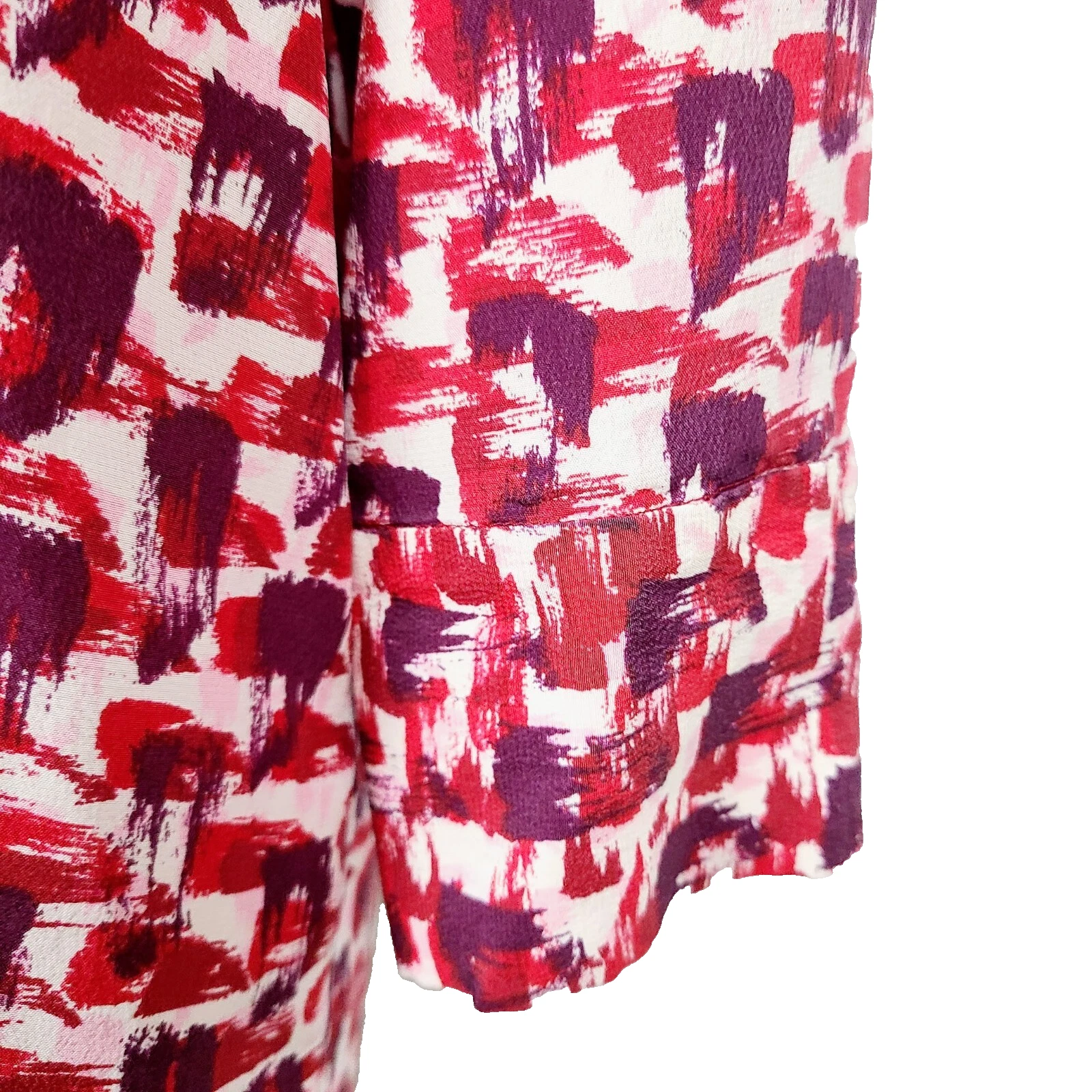 Abito Kate Spade L rosso 100% seta con bottoni manica lunga pintuck shift dress