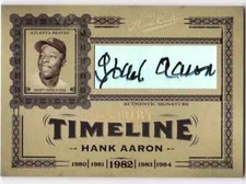 2005 Playoff Prime Cuts HANK AARON Auto Century Timeline #d 5 HOF