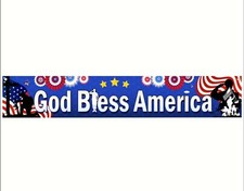 God Bless America 120x20  Patriotic Polyester Banner 4th Of July Memorial Day