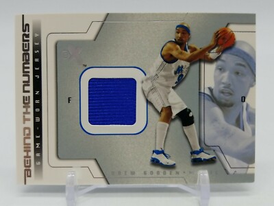 2003-04 E-X DREW GOODEN Behind the Numbers Game Used Jersey Patch Orlando Magic