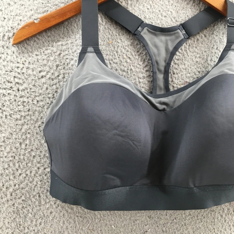 Sutiã esportivo Brooks Dare Racerback Run feminino 38DD cinza gancho e elástico acolchoado para os olhos - Imagem 2 de 4