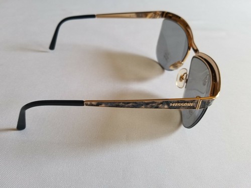 VINTAGE MISSONI OCCHIALI M310/S 18E GOLD MULTI-COLOR GRAY CATEYE SUNGLASS ITALY - Picture 12 of 12