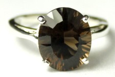 6 ct SMOKY QUARTZ Sterling Silver Ladies Ring -Handmade   SR055