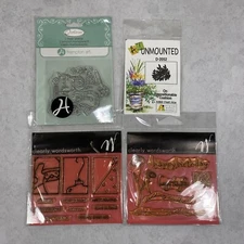 Lot of 4 Unmounted Stamps Get Well Floral Christmas Happy Birthday New 