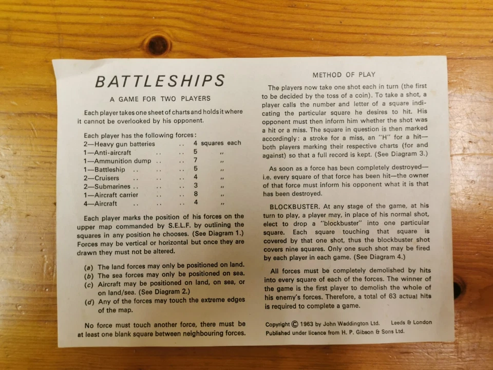 Battleships A Waddington Game for 2 Players 1967 - Image 3 of 4