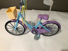 18" doll bicycle with basket and training wheels