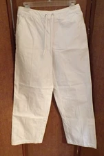 NWT Hanna Andersson White  adjustable  Nurse Pants Sz. 2 Style # 36455