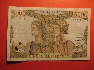 Billet de 5 000 Francs Terre & Mer D 2 5 1957 D
