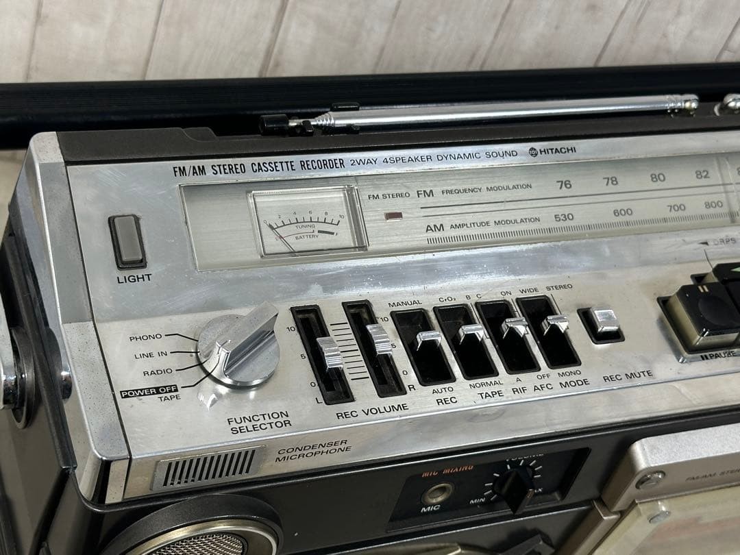HITACHI TRK-8180 Boombox Cassette Player Radio Maintained Working
