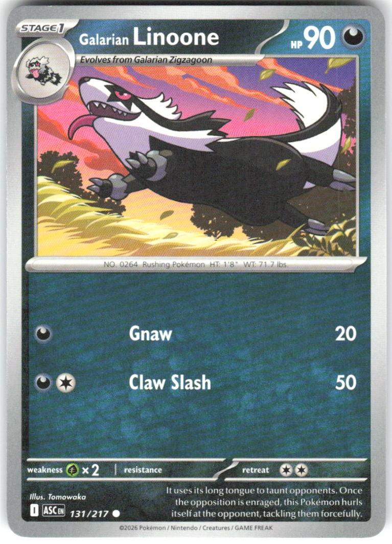 Galarian Linoone 131/217 Ascended Heroes Pokemon NM