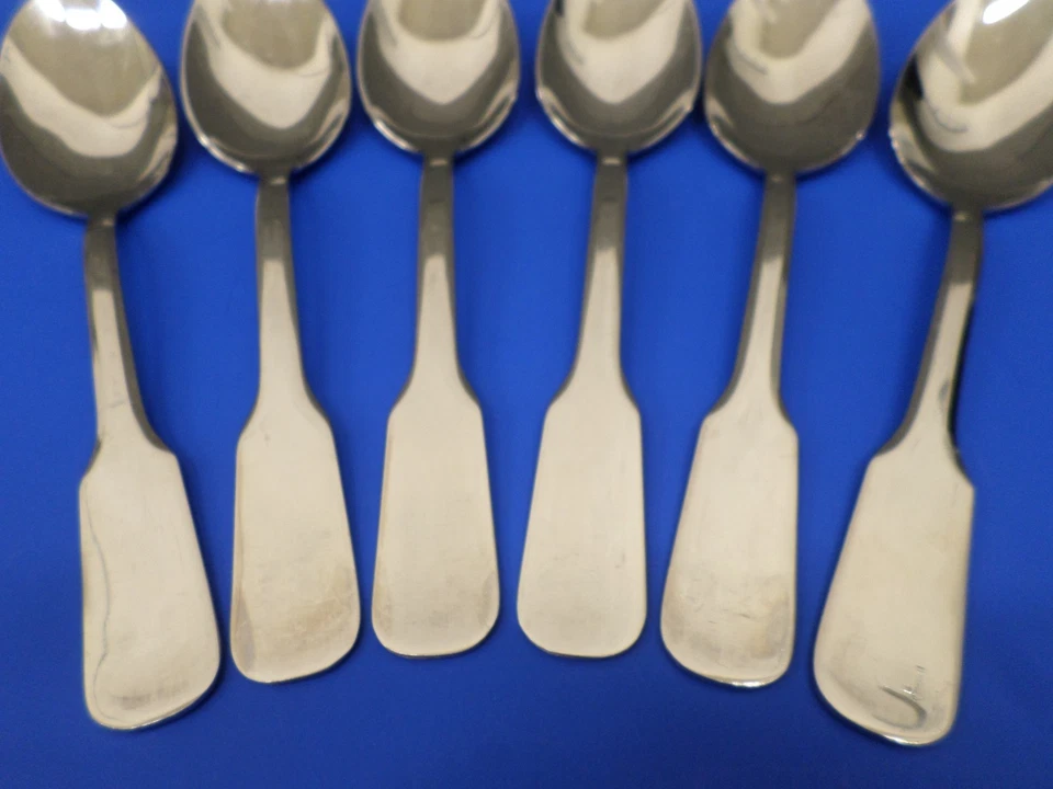 6 - Colheres de sopa Williams-Sonoma BASTILLE brilhante 18-10 aço inoxidável FRANÇA - Imagem 2 de 4