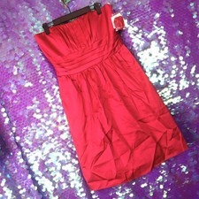 NWT HOT PINK STRAPLESS DRESS 10 David's Bridal Micromini NYE Formal Party Bright