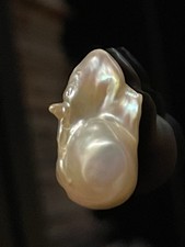 White Baroque Pearl Loose Bead, Lustrous, Single Piece with small birth flaw
