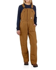 NWT Carhartt Women s Overalls 1X Carhartt Brown Washed Duck Insulated Bib