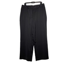 Quince Dress Pants Wide Leg Womens 16 Black Plus Size Trousers Career Office  