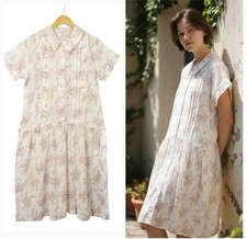 Vintage Handmade 1920s Style Cottagecore Prairie Floral Drop Waist Day Dress