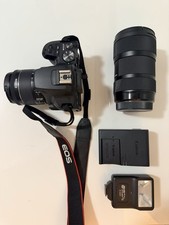 Canon Rebel SL3 Bundle w/18-55mm lens Sigma 18-35mm f/1.8 lens, Flash, Tripod