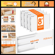 Adjustable 8" Tall Drawer Dividers - 4 Pack Expandable Organizers for Closet, Ki