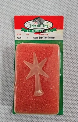Vtg Michaels Trim The Tree In Miniature Glass Star Tree Topper #4336 1985 